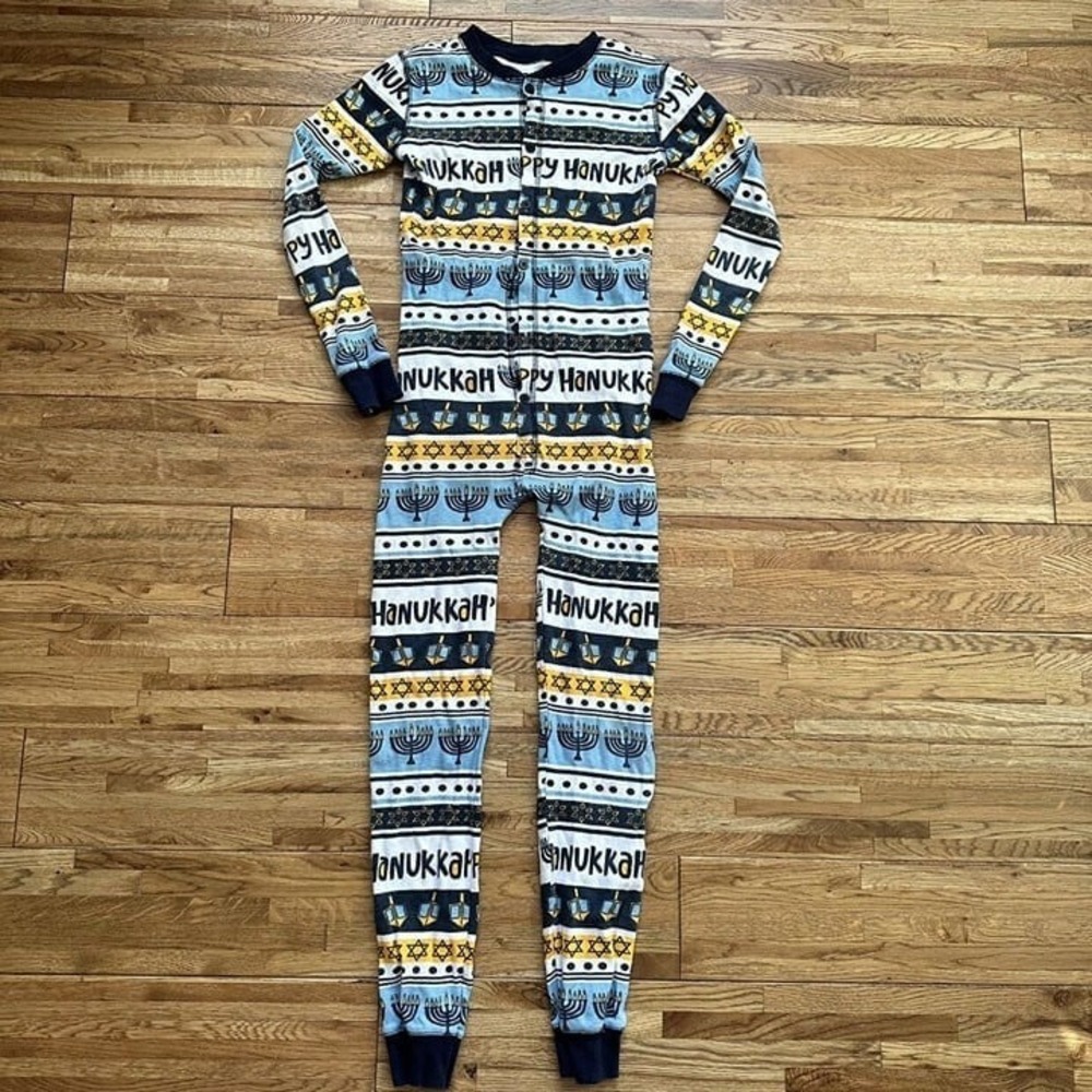 Lazy One Happy Hanukkah Kid‎ Onesie Menorah Flapjack Size 10 - Picture 3 of 7